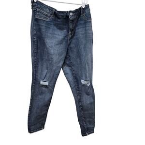 Maurices Distressed Skinny Jeans XL Mid Rise Stretch Denim